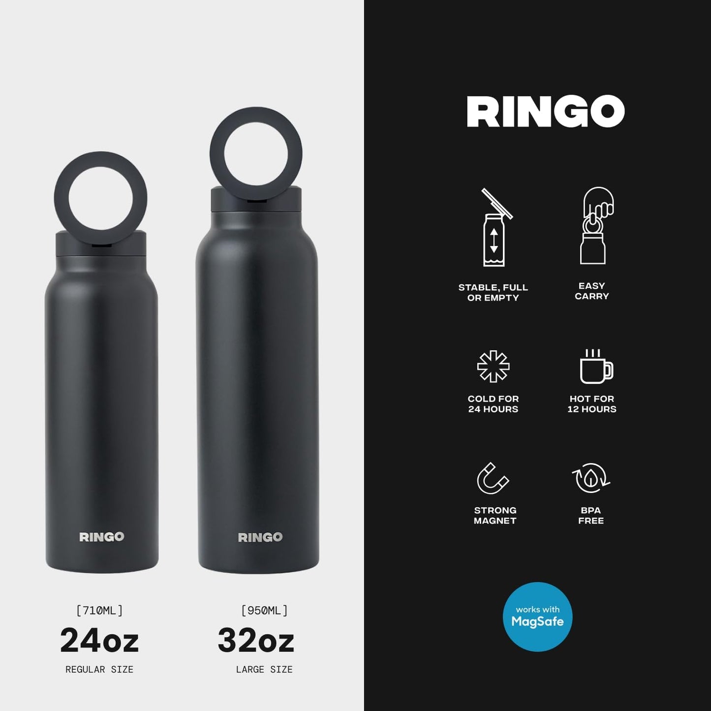 Water Bottle + Free Magnetic Booster Ring