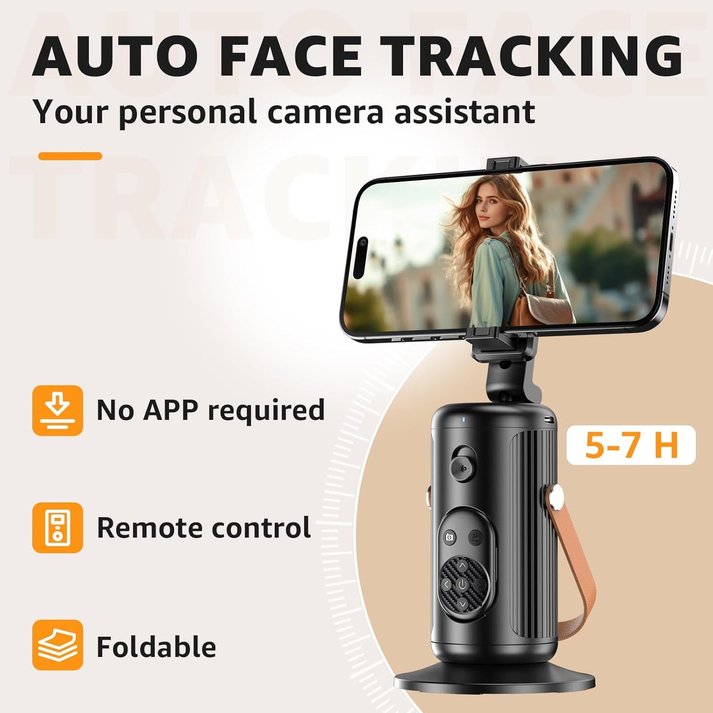 Auto Face Tracking Tripod 360° Rotation with Stand